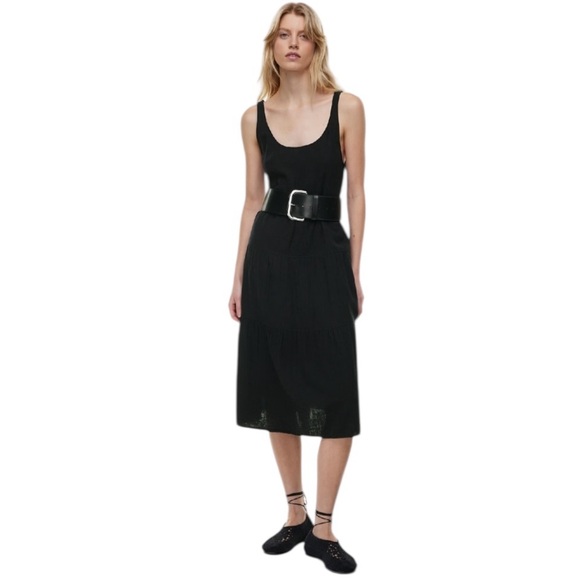 Wilfred Dresses & Skirts - Aritzia Wilfred Free Firefly Black Gauzy Midi Dress Size Medium